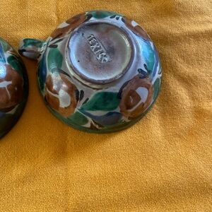 Pair of pottery tea cups / Mexico